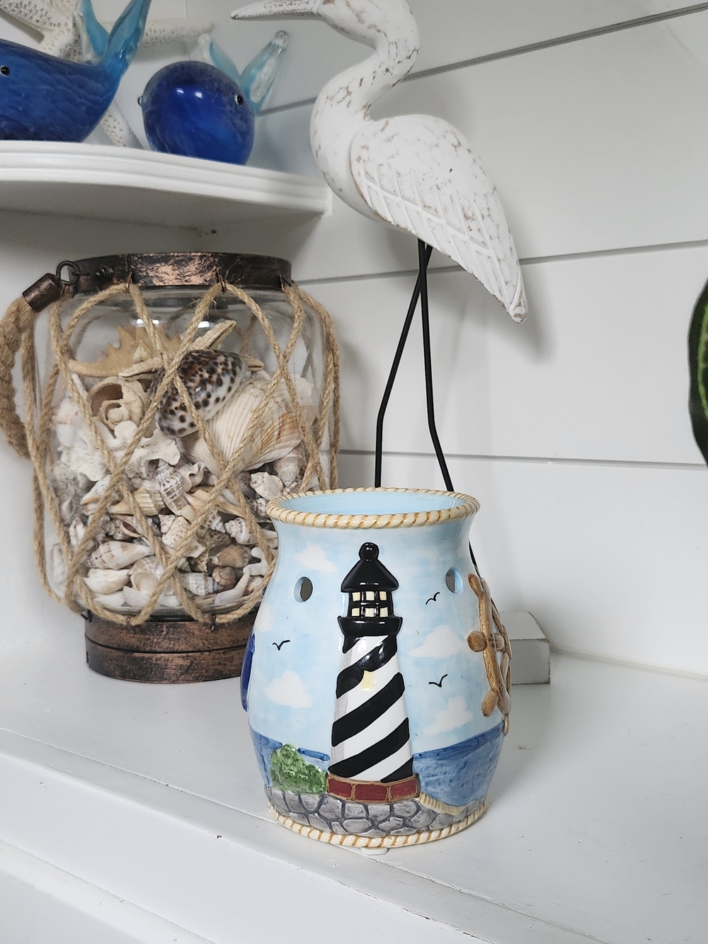 Coastal Lighthouse Ceramic Votive Wax Warmer, NEW